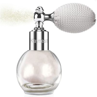 Highlighter Powder Spray, Longwear Glitter Spray for Body, Face, Hair, Shimmer Powder High Gloss Loose Powder Makeup Mist for Festive Party, Stage Shows, Nightclubs, Bar(1#Pearl White)