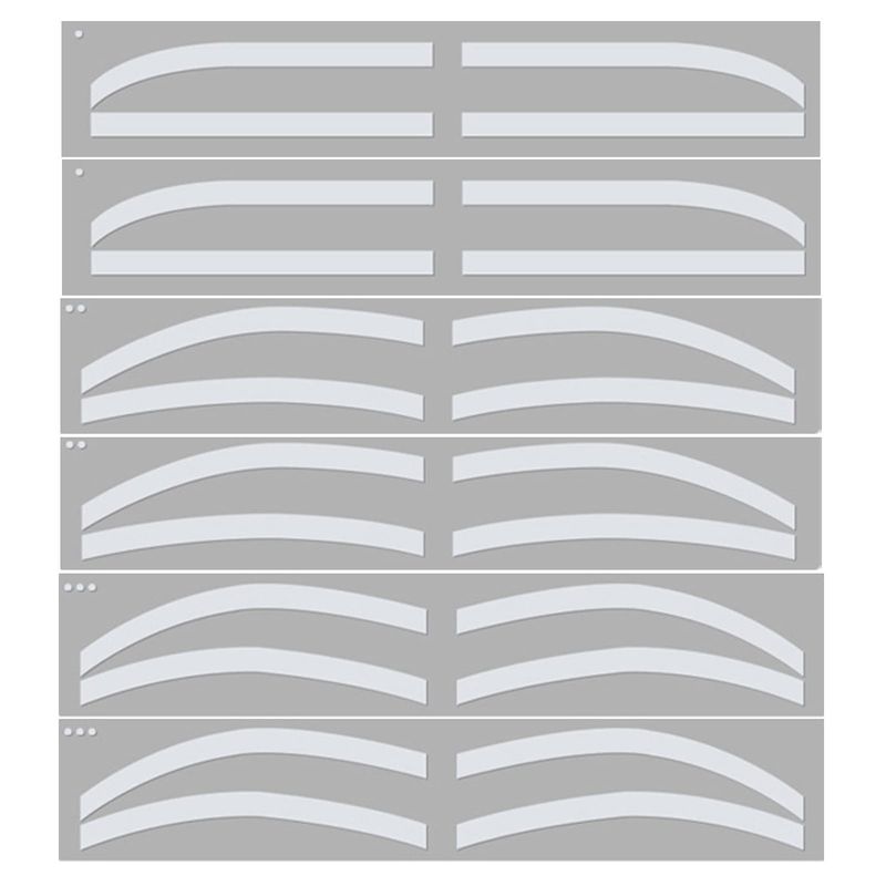 6 Pairs Eyebrow Tattoo Auxiliary Stickers, Disposable Adhesive Eyebrow Template Sticker Eyebrow Ruler Sticker Eye Makeup Aid Tools for Woman