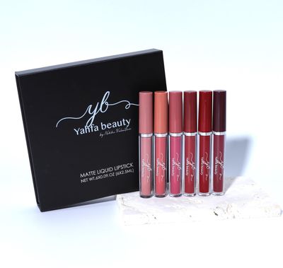 YAHFA BEAUTY by NIKKI VALENTINE 6 PCS MATTE LIQUID LIPSTICK SET