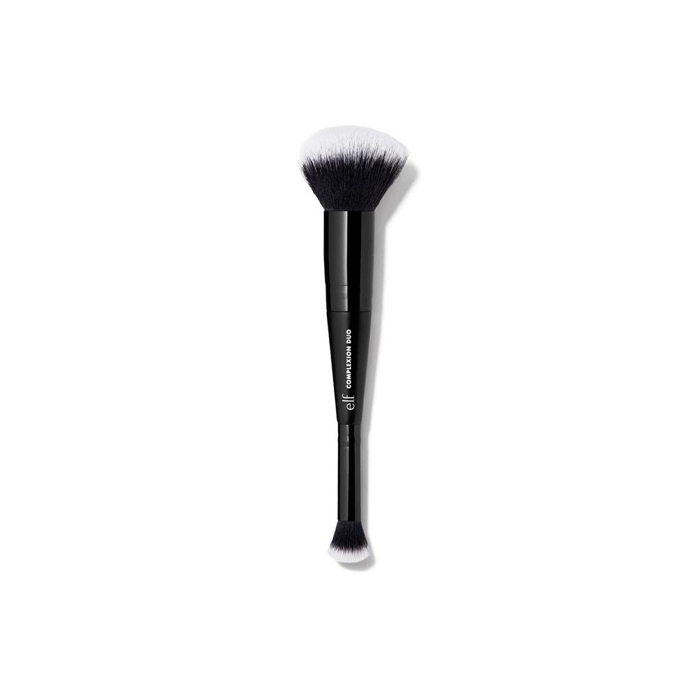 e.l.f. Complexion Duo Brush, Makeup Brush For Applying Foundation &amp; Concealer, Creates An Airbrushed Finish, Made With Vegan, Cruelty-Free Bristles