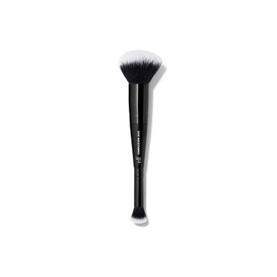 e.l.f. Complexion Duo Brush, Makeup Brush For Applying Foundation &amp; Concealer, Creates An Airbrushed Finish, Made With Vegan, Cruelty-Free Bristles