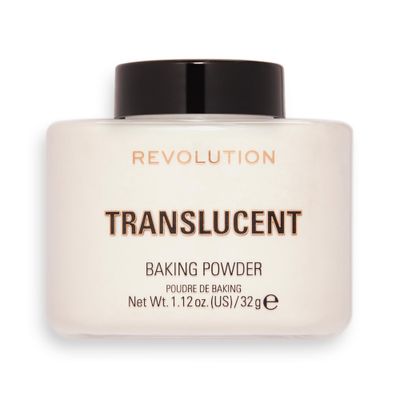 Revolution Beauty, Loose Baking Powder, Makeup Setting Powder, Long Lasting Coverage, Mattifies &amp; Reduces Shine, Translucent, 1.13 Oz