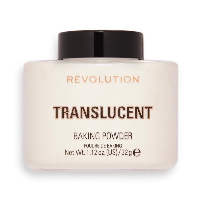 Revolution Beauty, Loose Baking Powder, Makeup Setting Powder, Long Lasting Coverage, Mattifies &amp; Reduces Shine, Translucent, 1.13 Oz
