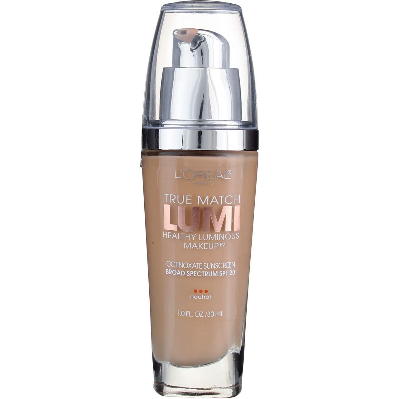 L'Oreal True Match Lumi Healthy Luminous Makeup, Soft IvoryClassic Ivory N1-2, 1 oz (Pack of 2)