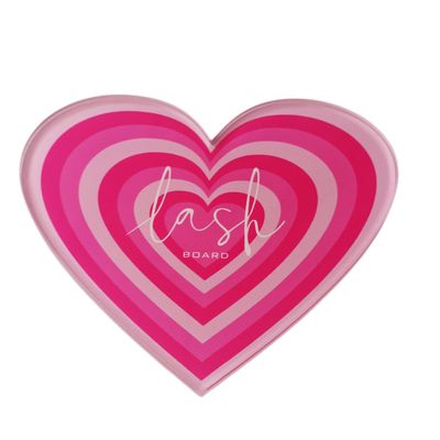 Eyelash Grafting Pallet, Acrylic Lash Tile holder, Makeup Palette Individual Training Tools Eyelash Storage Gasket Pads (Heart-Shaped Pallet)
