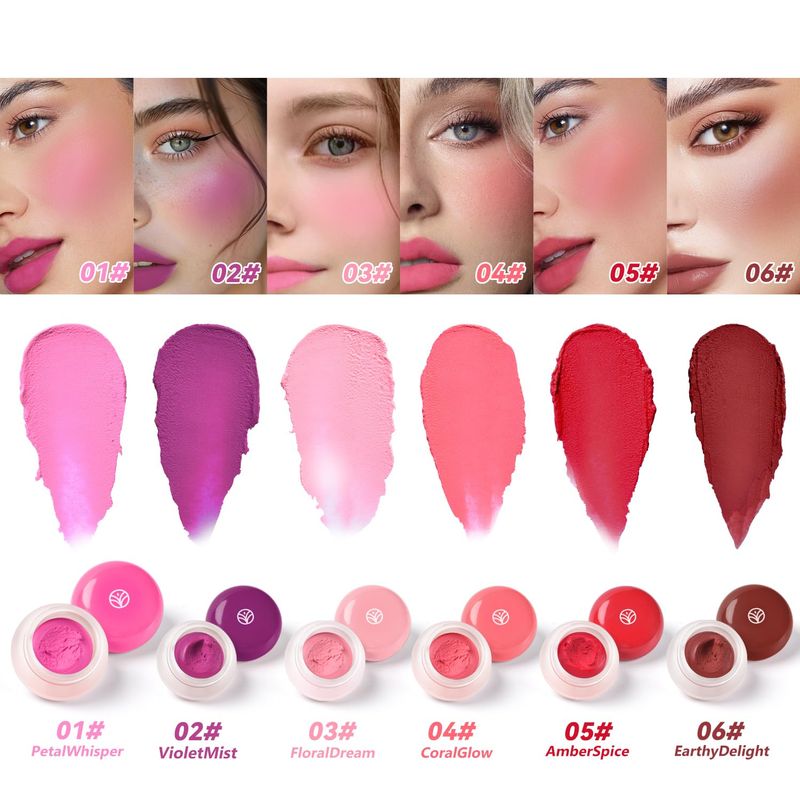 YOUNG VISION Lip &amp; Cheek Pudding Pot - Multi-Use Soft Matte Cream Blush, Buildable Lightweight Formula Lips and Cheeks Tint, 5g0.17oz