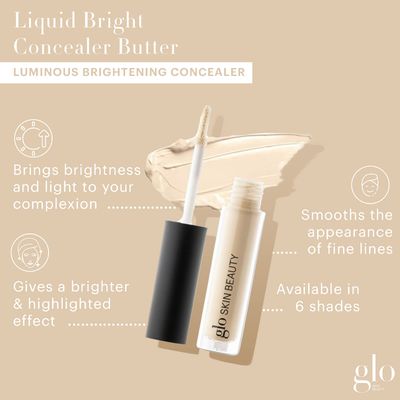 Glo Skin Beauty Luminous Brightening Concealer Makeup - Conceals Dark Spots &amp; Fine Lines, Brightens for a Highlighted Effect (Butter)