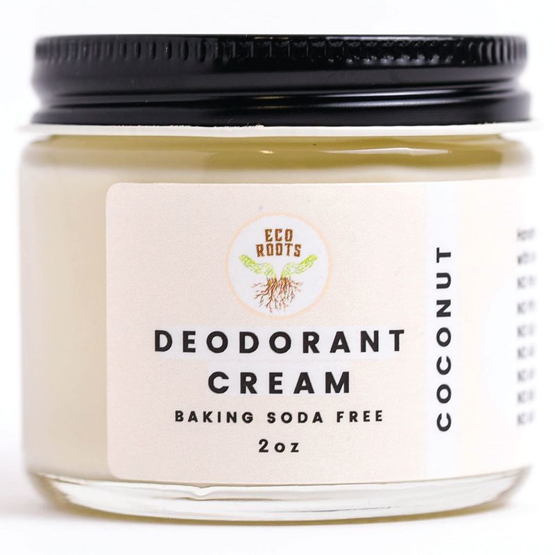 ECO ROOTS Natural Deodorant for Women &amp; Men | Organic Deodorant Cream Non Aluminum | Baking Soda Free Healthy Deoderant for Body &amp; Private Parts | All Vegan Pit Paste Zero Sweat | Coconut Scent