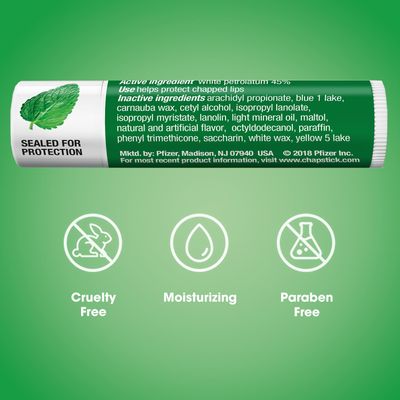 ChapStick Bulk Lip Balm, Classic Spearmint 12-Pack - Cool &amp; Refreshing Lip Moisturizer for Dry Lips, 0.15 Oz Ea