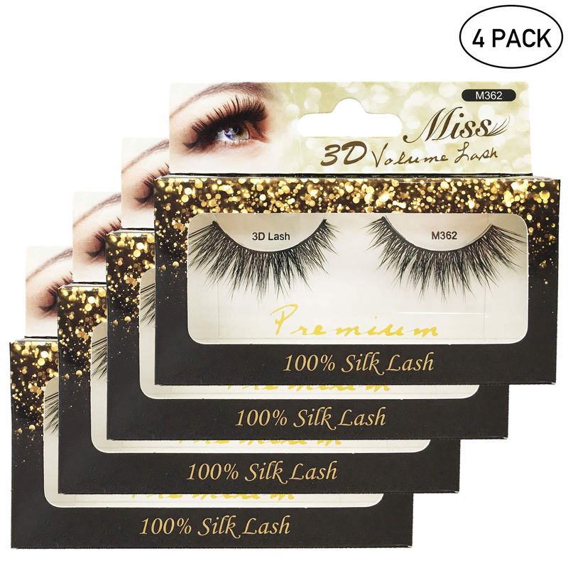 4 PACKS Miss Lashes 3D Volume Tapered False Eyelash Extension