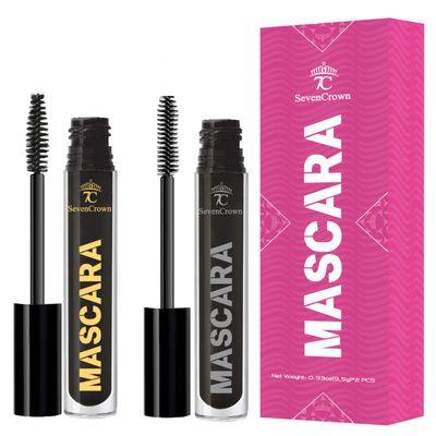 7C SEVENCROWN Mascara Black Waterproof Set Volume and Length | Vegan &amp; Cruelty Free | Holiday Gift for Beauty Lovers