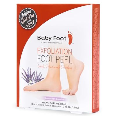 Baby Foot Original Exfoliation Foot Peel - Callus Remover for Rough Cracked, Dry Feet, Dead Skin Removal - Foot Peeling Mask for Baby Soft Feet - Spa Experience at Home &amp; Gift Ideas - Lavender Scented