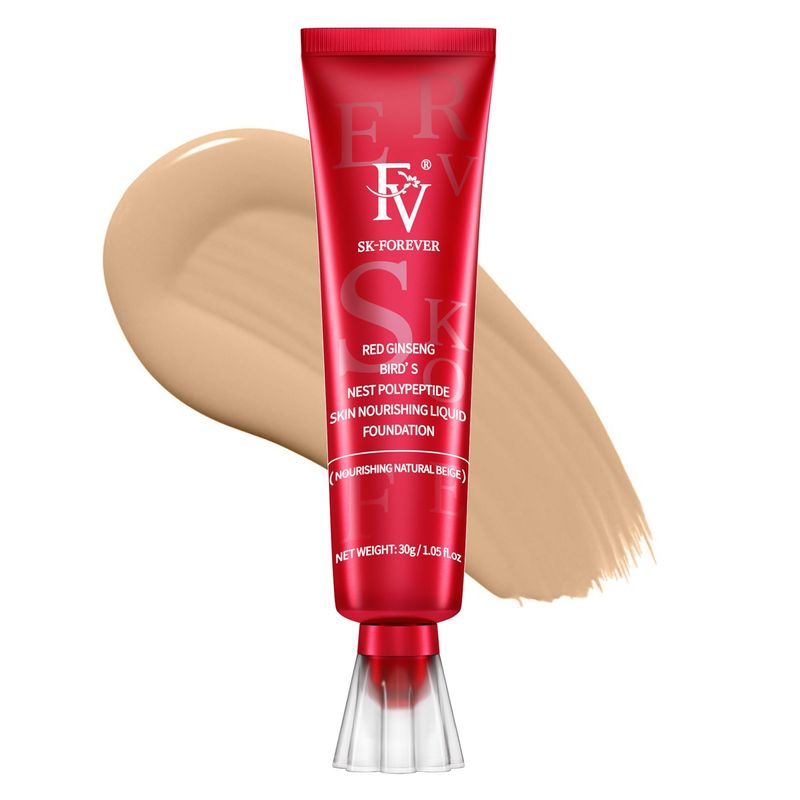 FV Dewy Foundation, Hydrating Formula &amp; Medium Coverage, Waterproof, Long Lasting, Lightweight Liquid Foundation, Ideal For DryCombination Skin, 30g, Nourishing Beige