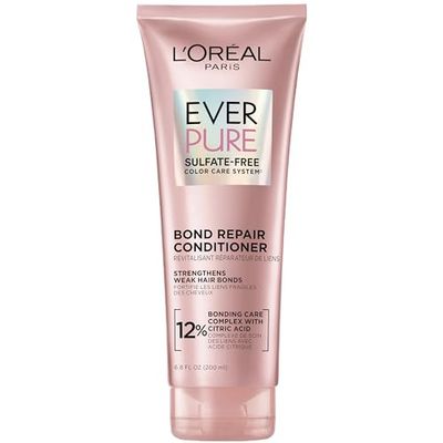 L&#39;Oreal Paris Bonding Conditioner for Color Treated Hair, Strengthen and Repairs Weak Hair Bonds, Sulfate Free &amp; Vegan Hair Care, EverPure, 6.8 Fl Oz