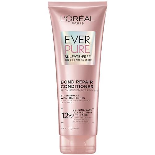 L'Oreal Paris Bonding Conditioner for Color Treated Hair, Strengthen and Repairs Weak Hair Bonds, Sulfate Free &amp; Vegan Hair Care, EverPure, 6.8 Fl Oz