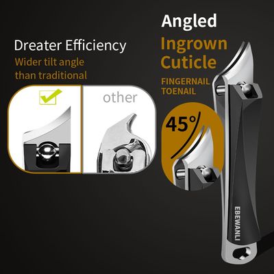 EBEWANLI Ingrown Nail Clippers, Slanted Curved Blade Toe Nail Clippers for Ingrown Toenails & Fingernail, Stainless Steel Toenail Clippers Cutter, Angled Nail Clippers for Seniors, Men, Women