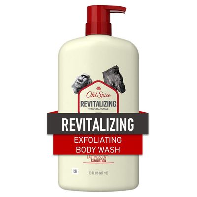 Old Spice Revitalizing Body Wash for Men with Charcoal, Skin Exfoliation &amp; Moisturization, Long Lasting Scent, Fresher Collection, 30 oz