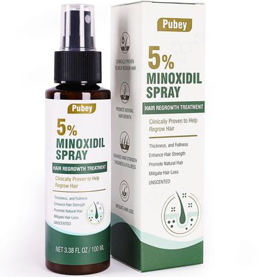 Pugbey 5% Minoxidil for Men, Minoxidil Spray for Women Hair Growth, Beard and Hair Growth Serum, Regrowth Treatment, 3.38 Fl Oz, 2 Month Supply
