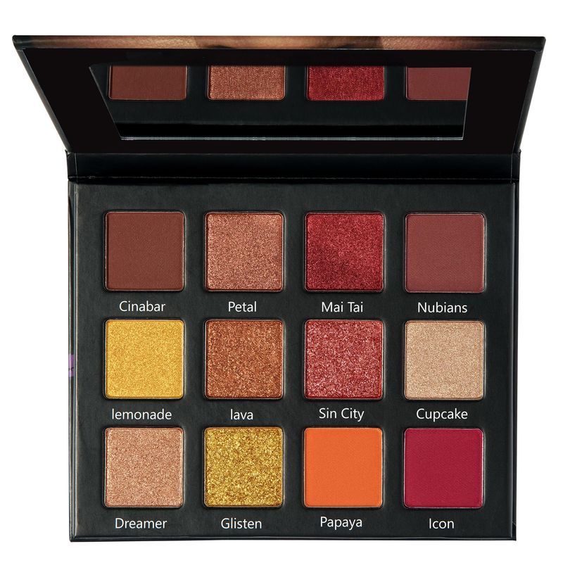 Glamazon Eyeshadow Palette, Nubian Queen, 12 Pigmented Shades, Blendable Matte and Shimmer Eye Makeup Set, Warm Tones