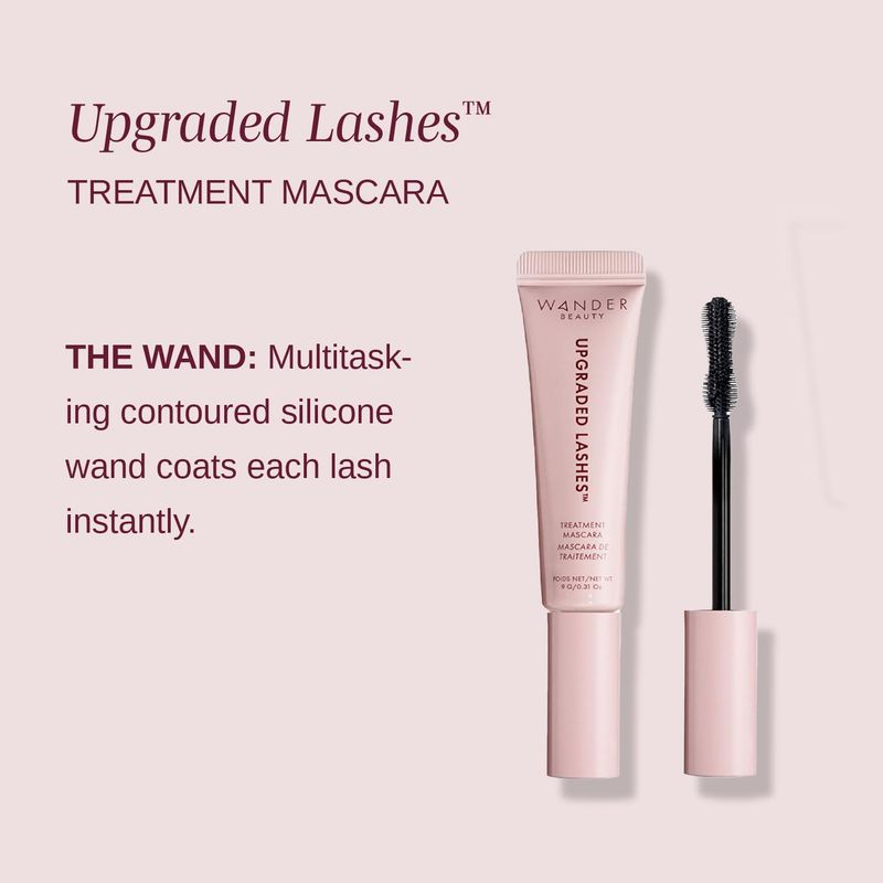 Wander Beauty Upgraded Lashes Thickening Mascara - Lengthening &amp; Thickening Mascara Treatment For Fuller Lashes- Black Mascara With Provitamin B5 &amp; Castor Oil Conditions &amp; Promotes Growth - 0.31 fl oz