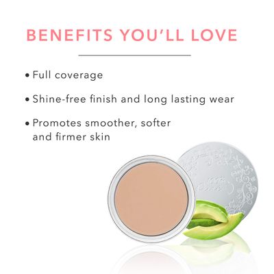 100% PURE Cream Foundation Concealer Face Makeup Medium to Full Matte Coverage Rich Hydrating Balance for Dry Skin, Vegan Fruit Pigmented Sand Color (Light, Medium with Neutral Undertone) - 0.32 oz