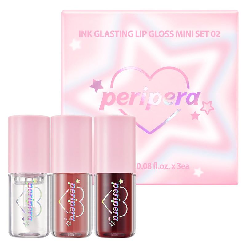Peripera Ink Glasting Lip Gloss Mini Holiday Gift Sets (Mini Set, 2.5ml  3), Great for Stocking Stuffers,Lip Gloss Set, Clear Lip Gloss, Lip Make Up