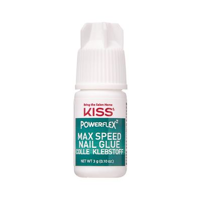 KISS PowerFlex Maximum Speed Nail Glue - Fast Drying Adhesive for Glue-On Nails &amp; Repairs with Nozzle Tip Applicator, Ideal for Tips &amp; Wraps, Net Wt. 0.10 oz (3g)