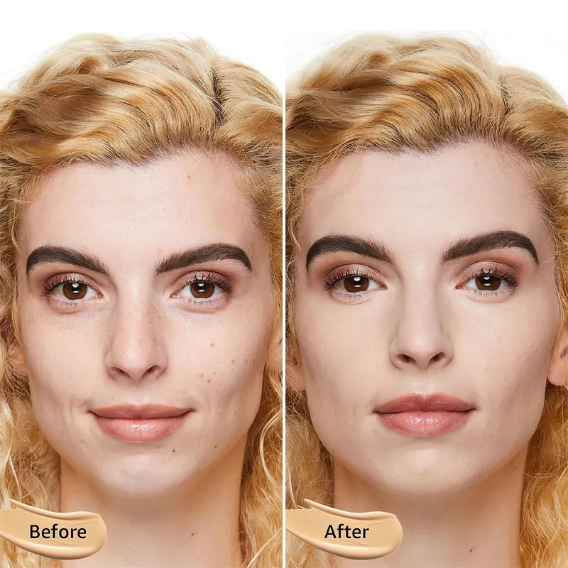 Mushroom Head Air Cushion CC Cream - BB Cream Face Makeup Foundation for Mature Skin Moisturizing Concealer Brighten Long-Lasting, Even Skin Tone for All Skin Types, Ivory Color