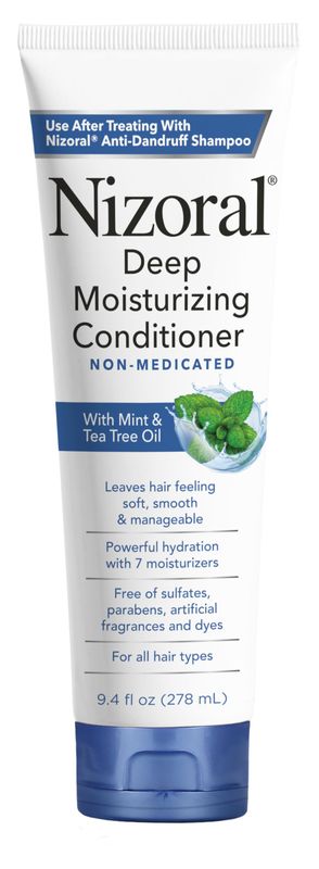 Nizoral Deep Moisturizing Conditioner with Mint &amp; Tea Tree Oil for All Hair Types - Free of Sulfates, Parabens, Artificial Fragrances and Dyes, 9.4 oz