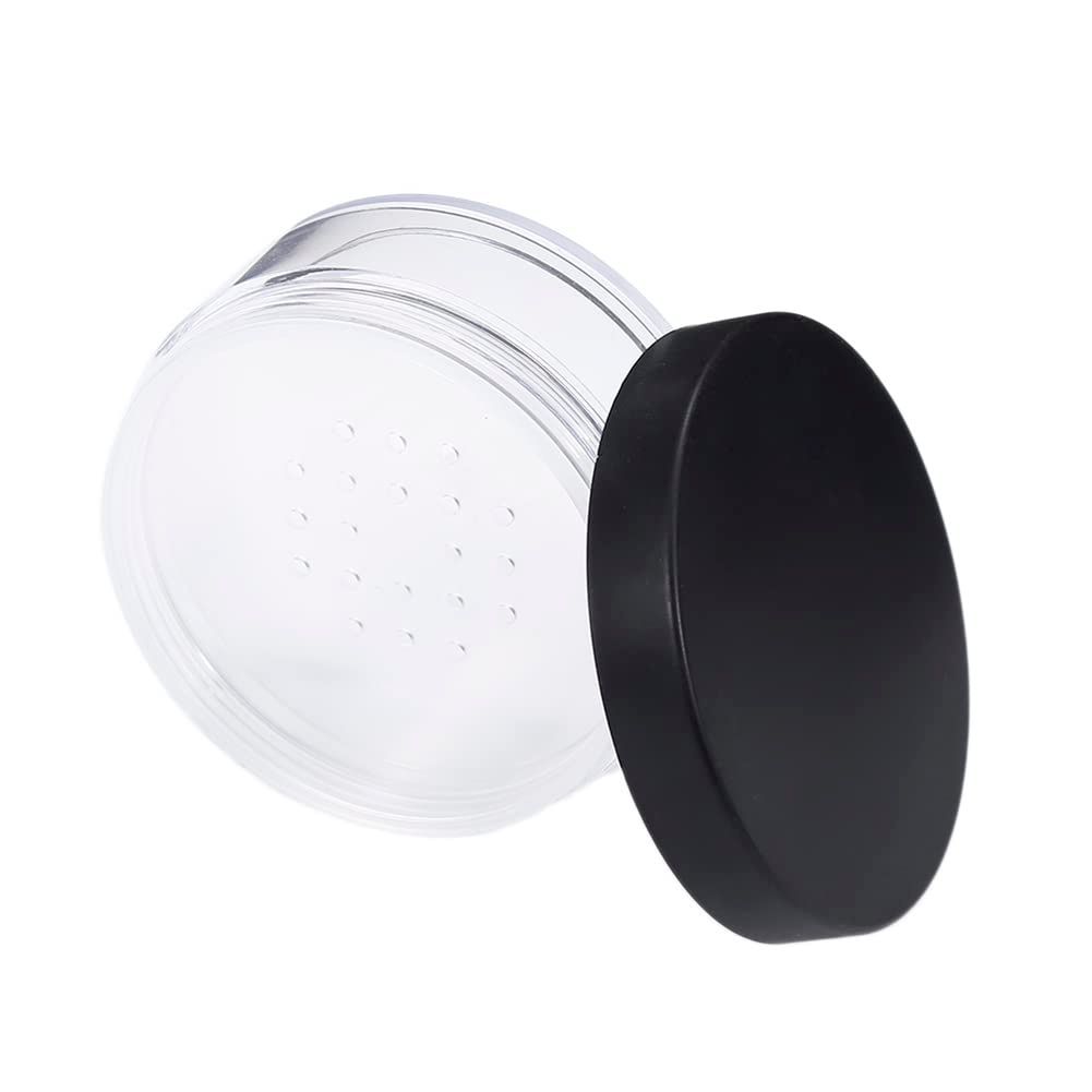 AKOAK Capacity 50 ml(1.69 oz) Empty Reusable Plastic Loose Powder Compact Container DIY Makeup Powder Case with Sifter and Lined Screw Lid,Pack of 1