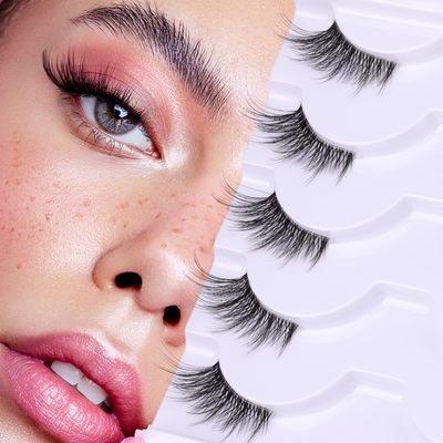 Half Lashes Lashes Natural Look Wispy 34 False Eyelashes Fluffy Clear Band False Cat Eye Lashes that Look Like Extensions Soft Handmade Reusable Lashes Pack