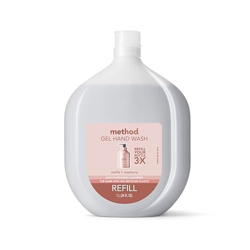 Method Gel Hand Soap Refill, Vanilla  Raspberry, Biodegradable Formula, 34 Fl Oz (Pack of 1)