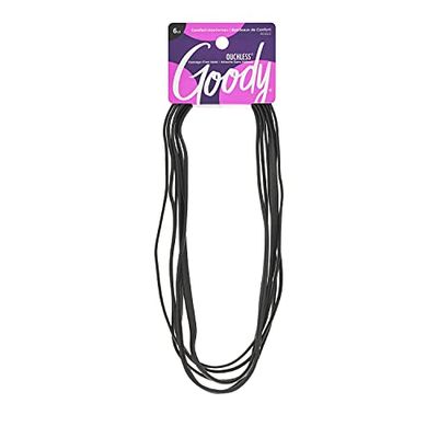 GOODY Women&#39;s Ouchless Thin Hair Flat Narrow Headwrap, Black, 6 Count