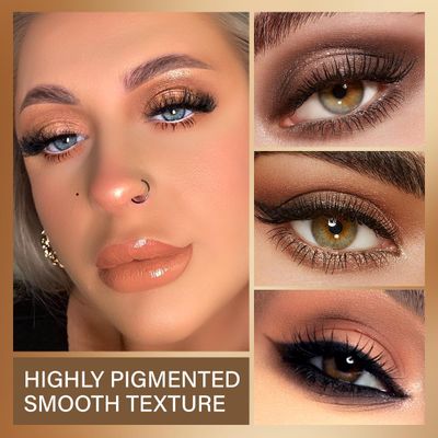 oygcee Nude Neutral Smokey Eyeshadow Palette Makeup, Matte Shimmer Natural Eye Shadow Palettes, Highly Pigmented Naturing-Looking Long Lasting Waterproof Blendable for Hazel Brown Eyes,Travel Size