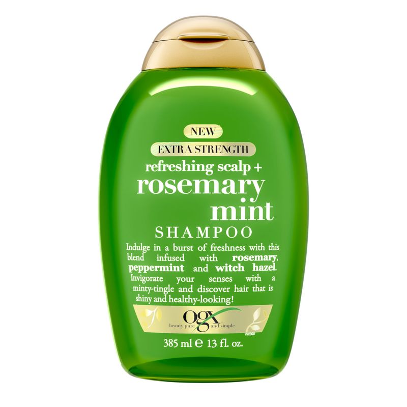 OGX Extra Strength Refreshing Scalp  Rosemary Mint Shampoo, Clarifying Wash Visibly Helps Remove Oil &amp; Residue to Clear Away Buildup, Sulfate-Free Surfactants, 13 fl. Oz
