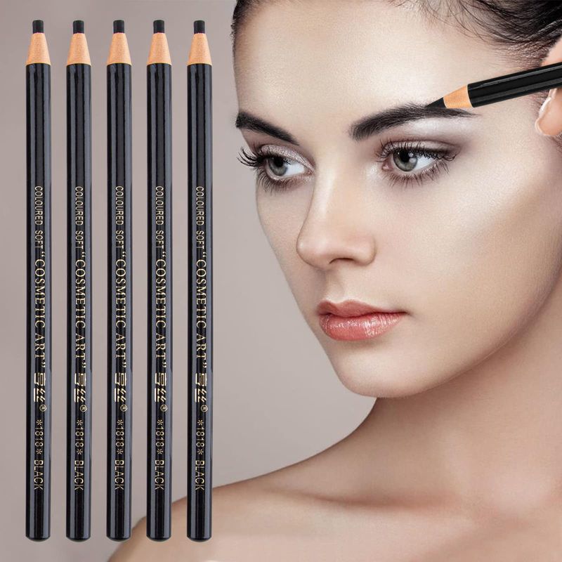 BowJian Waterproof Eyebrow Pencil Black Brow Pencil Eyebrow Liner Eyebrow Tint Brow Mapping Pencil Eyebrow Tattoo Makeup Microblading Pencil for Eyebrows Eyebrow Pen Eyebrow Mapping Pencil(5 Black)