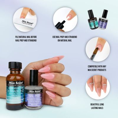 Mia Secret Nail Prep 0.5oz (NP-30) &amp; Xtrabond Primer 0.5 oz (PR100)