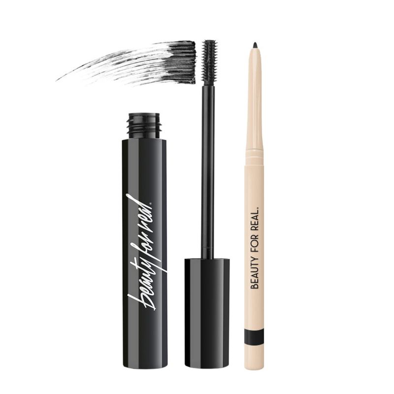 Beauty For Real I-Line 24-7 Eyeliner (Black Magic) &amp; Hi-Def Mascara (Just Black) Set - Long-Wearing, Waterproof Gel Eyeliner  Defining &amp; Volumizing Lash Definer - 1.1 oz