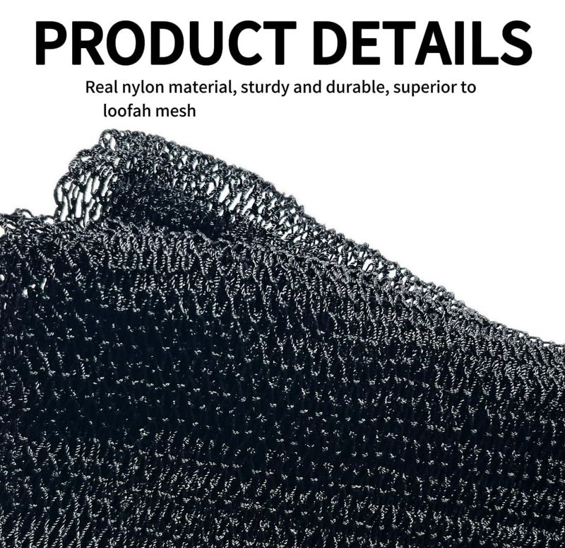 SPMKTBOZAI African Net Sponge Authentic, African Exfoliating Sponge Real African Net Black Owned, African Bath Sponge Back Scrubber, Body Exfoliator Shower Bath Accessories (Black)