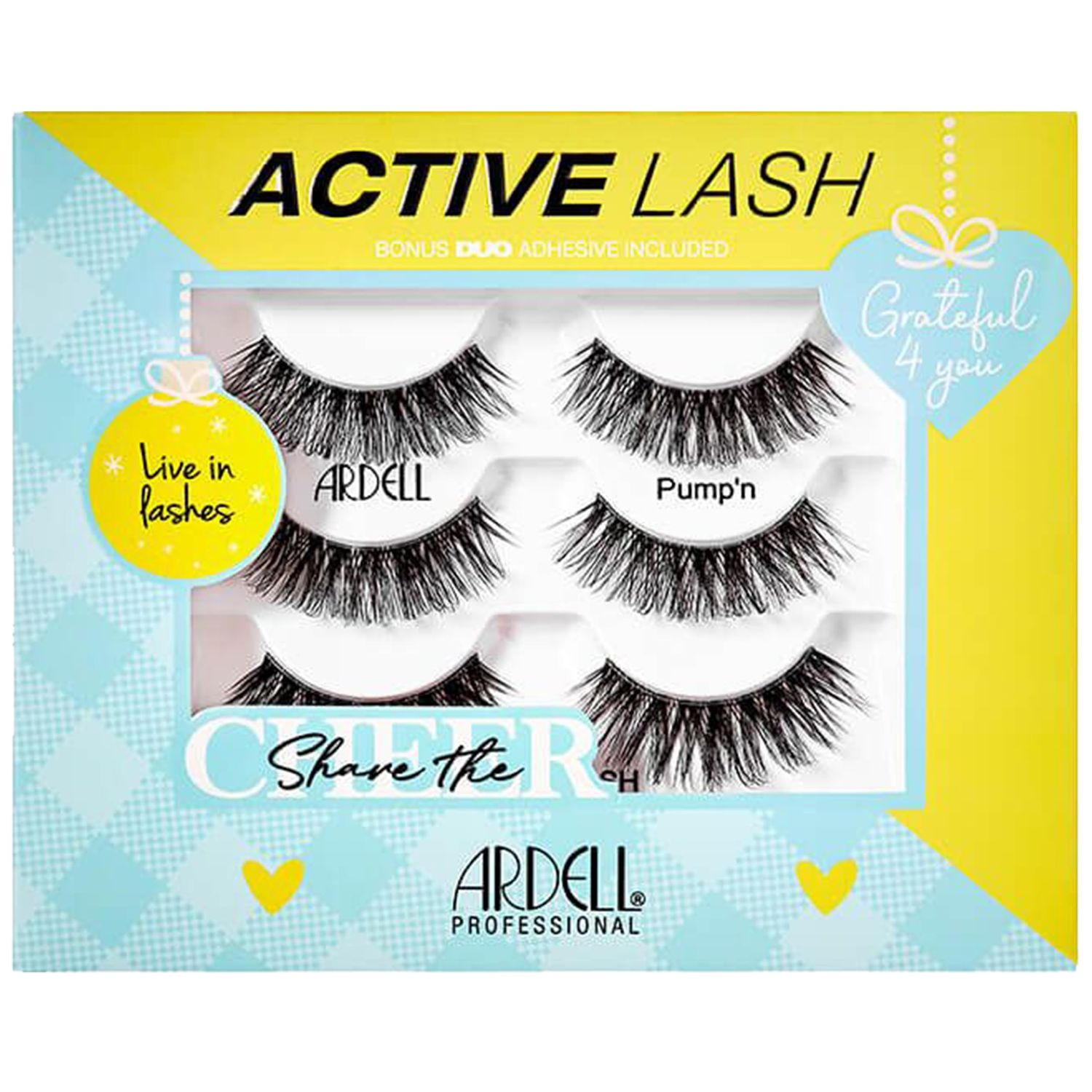 Ardell Active Lash Pump&#39;n Holiday 3-pair Gift Set, 1 pack
