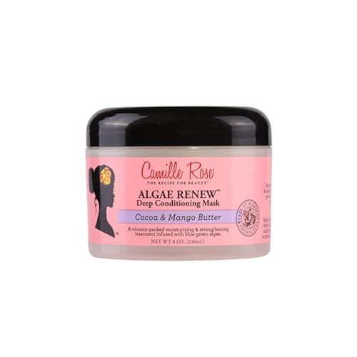 Camille Rose Algae Renew Deep Conditioning Hair Mask with Peppermint, Blue Green Algae &amp; Mango Butter, to Strengthen and Moisturize, for All Hair Types, 8 oz