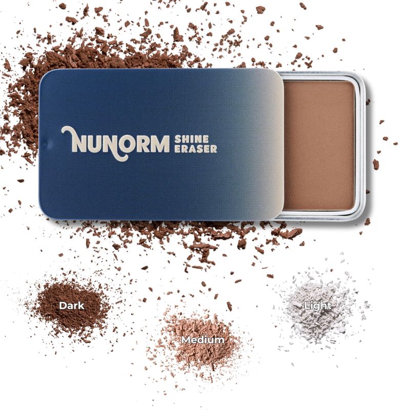 NuNorm Shine Eraser Pressed Powder | Premium Mattifying Formula for Men | Absorbs Oil, Reduces Shine, Minimizes Pores | Light, Medium, Dark | High-Performance Ingredients