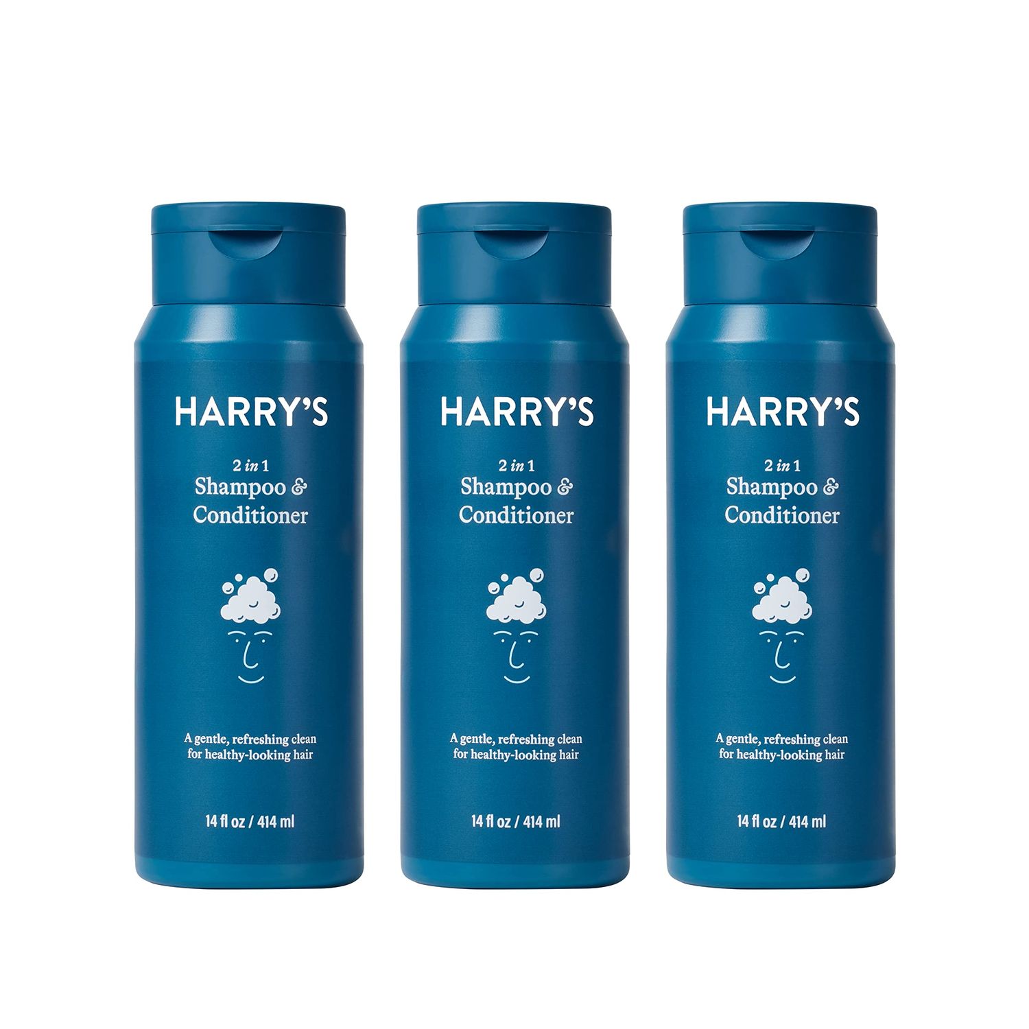 Harry&#39;s Men&#39;s 2 in 1 Shampoo and Conditioner for All Hair Types | Gentle &amp; Refreshing | 14 Fl Oz, 3 Count