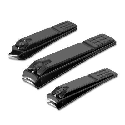 Nail Clippers Set Black Matte Stainless Steel Fingernail &amp; Thick Toenail &amp; Ingrown Nail Clippers, Perfect 3 pcs Nail Clippers Cutter for Men and Women(Black)