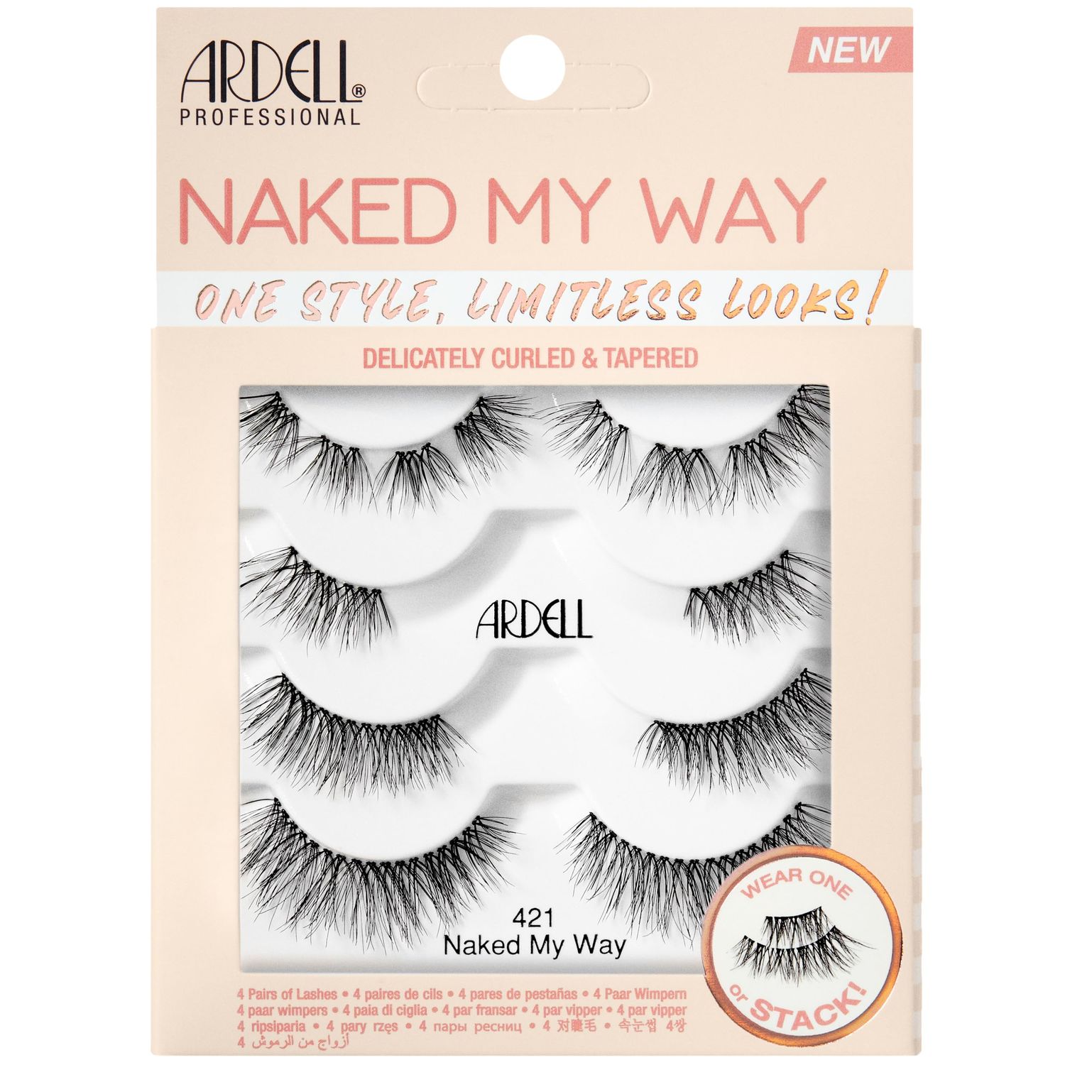Ardell Naked My Way - 421 False Eyelashes, 4 Pairs, 1-pack