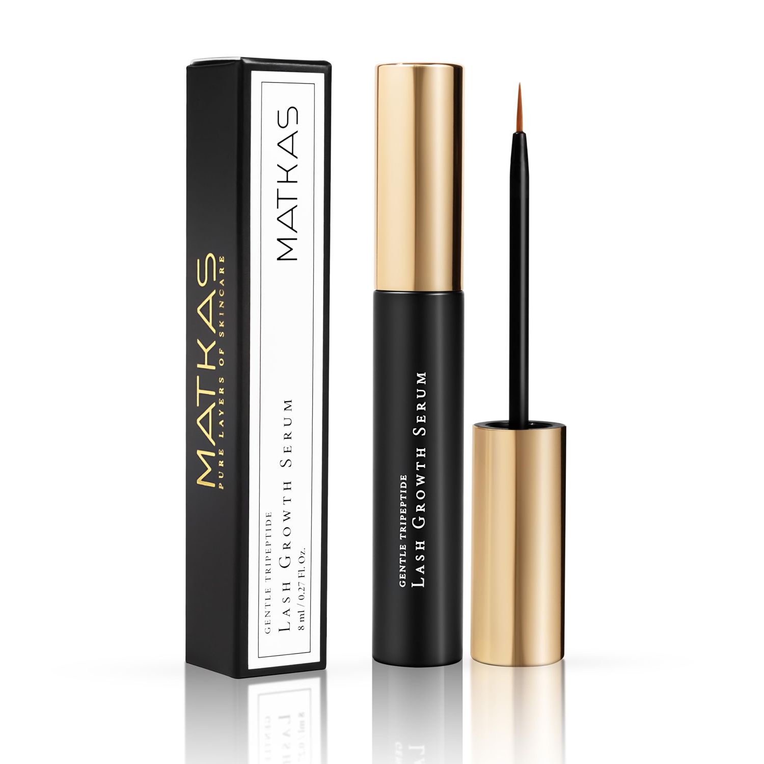 MATKAS Korean Gentle Lash Serum for Eyelash Growth - Eyelash Serum To Grow Lashes Stronger, Thicker, Healthier Eye Lash, Eyelash Growth Serum - Panthenol, Niacinamide, Amino Acids, Vitamin E, Peptides