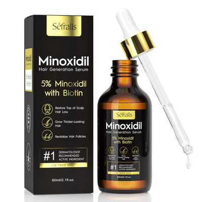 5% Minoxidil Hair Growth Serum Oil For Men and Women, Biotin Hair Serum, Safest Hair Regrowth Treatment, Prevent Scalp Hair Loss 60ml  2.11 fl.oz