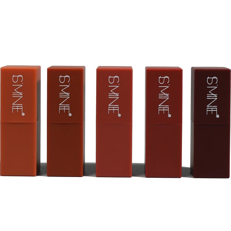 IS'MINE 5PCS Matte Lipstick Makeup Set, Natural Nude Lipstick Velvet Smooth Not Fade Waterproof Mini Lipstick Set (SET A)