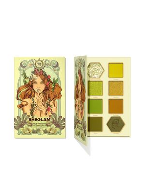 SHEGLAM Glitter Metallic Eyeshadow Palette 8-Color High Pigment Green Gold Long Wearing Horoscope Collection Eye Shadow Palette - Virtuous Virgo