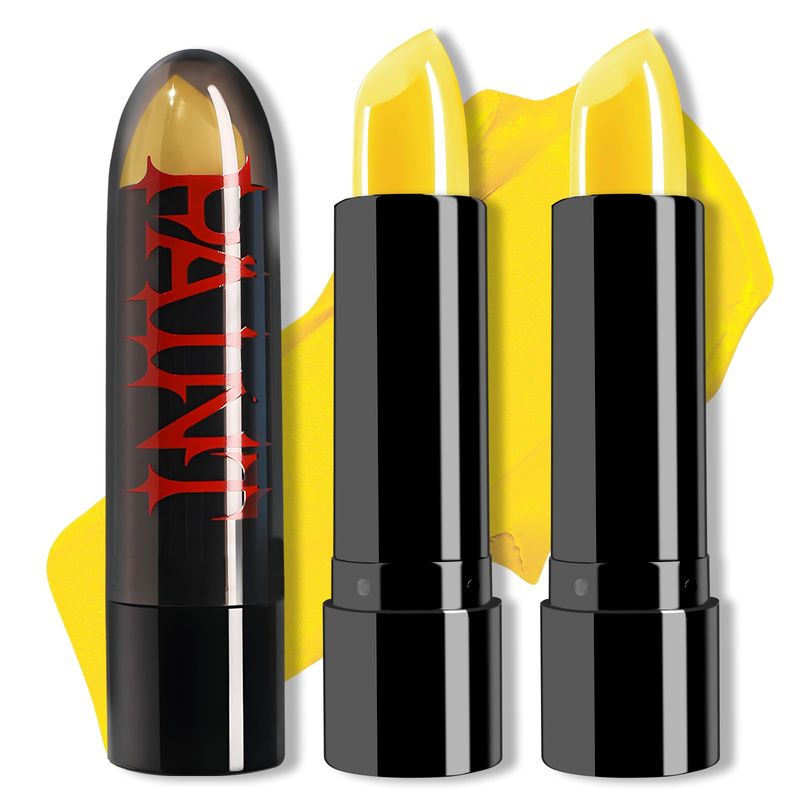 Wugbc 2 Pcs Yellow Face Paint Stick Eye Black Football Softball Baseball Lacrosse Sports Eyeblack Battle Paint Halloween Body Paint Makeup Cosplay SFX Costume Party Waterproof Face Painting Kit